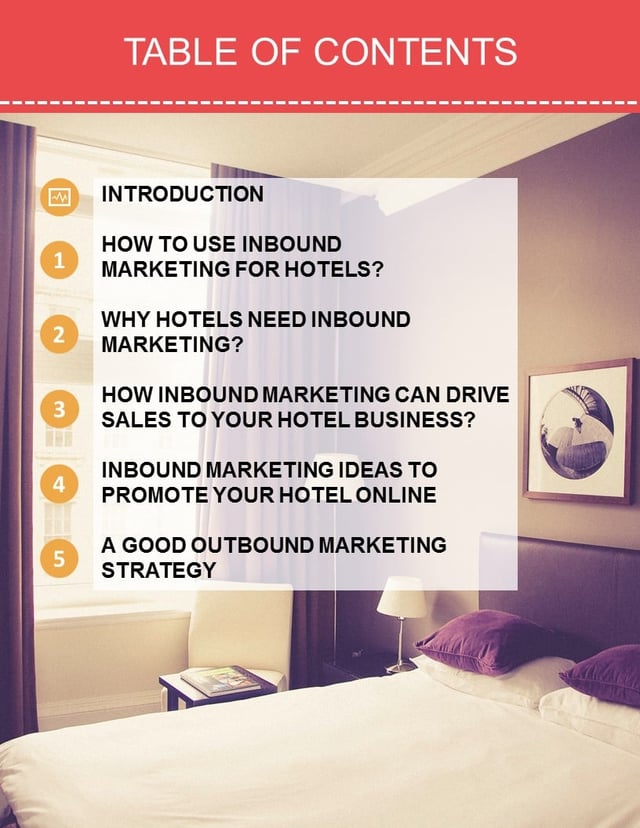 Table of content Inbound marketing for Hotels