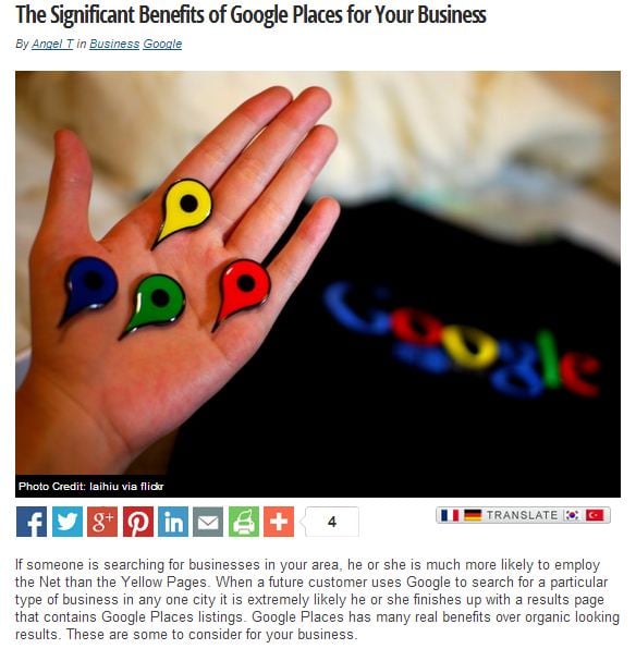 the significant benefits of google places for your business