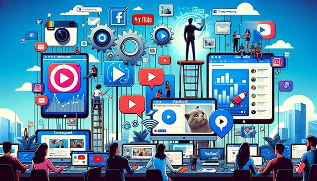 A marketer strategizing video content across different social media platforms