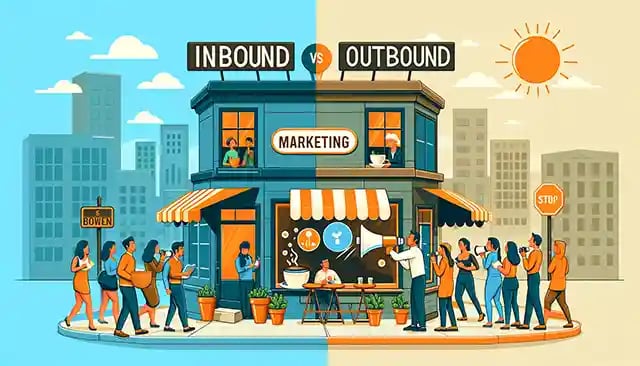 Comparison between inbound and outbound marketing
