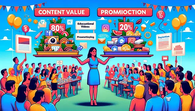 Content Value vs. Promotion Balance in social media marketing