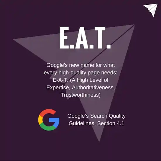 Google EAT Expertise, Authoritativeness, Trustworthiness