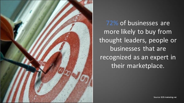 72 if businesses likely to buy from thought leaders or businesses that are expert in marketplace