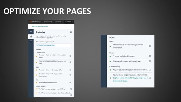 Optimize your pages
