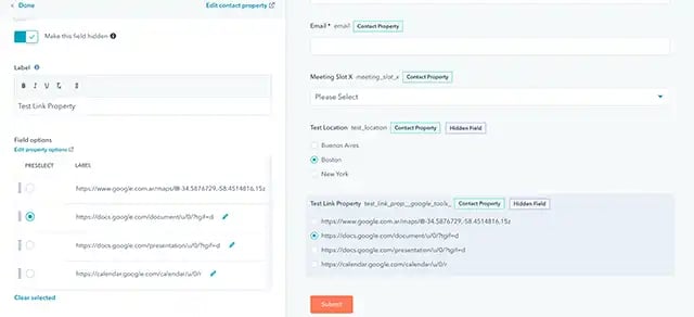 HubSpot Property configuration example