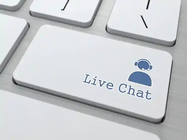 Live Chat Button on Modern Computer Keyboard