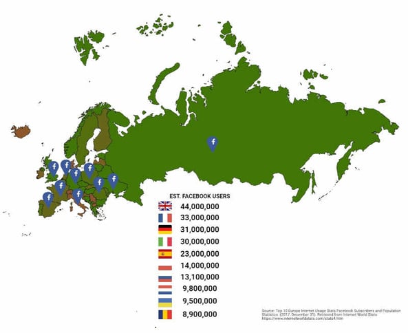 Map-Showing-Where-To-Use-Facebook-For-Marketing-In-Europe