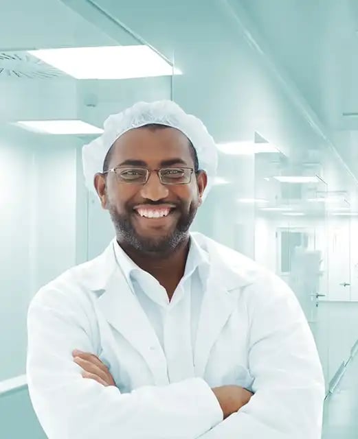 Portrait of African doctor in modern hospital
