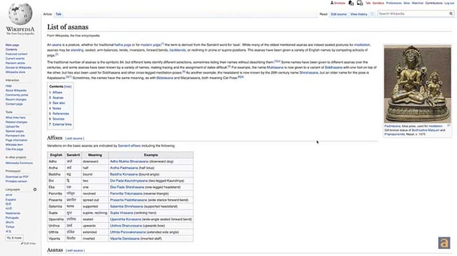 Topics In Wikipedia Yoga