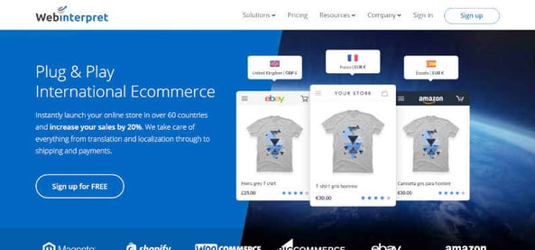 Webinterpret Plug Play International Ecommerce