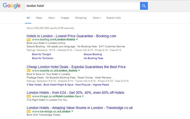 Google search For Hotel Information