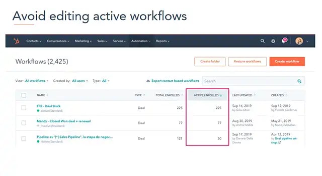 avoid editing active workflows