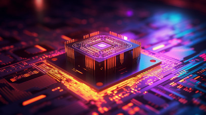 3D model of AI chip