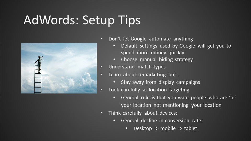 Adwords setup tips