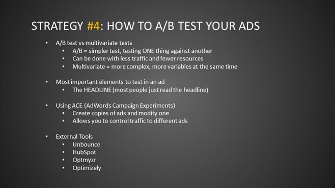 Strategy #4: How to A/B Test Your Ads