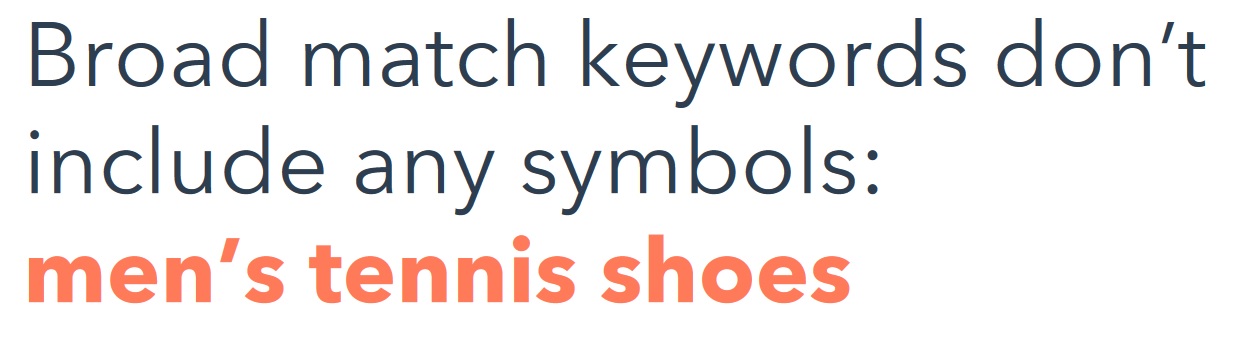 broad match type syntax