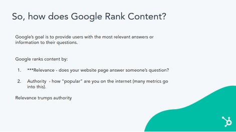 how does google rank content