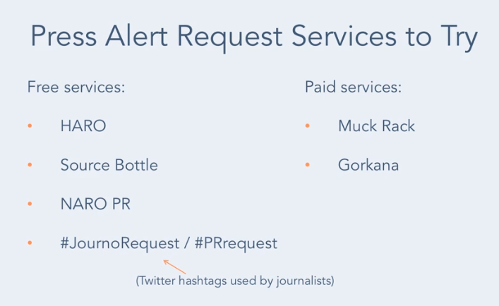 Press request alert services